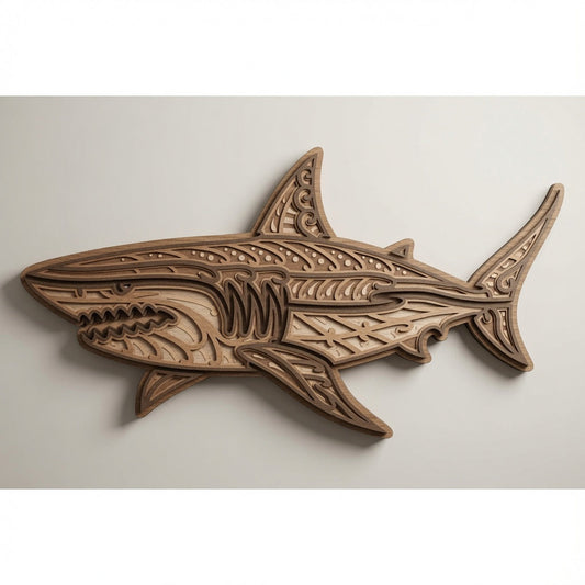 Shark - Animals - Layered Line Designs - Digital File - ZIP File - Digital