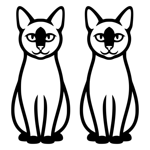 Siamese Cat Outline - Digital File - XCS Friendly Digital My Custom Designs PDF