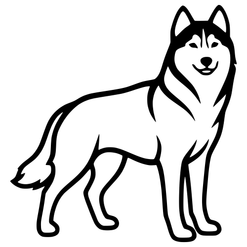 Siberian Husky Outline - Digital File - XCS Friendly Digital My Custom Designs PDF