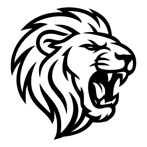 Sideview Lion Head Roaring - Digital File - XCS Friendly Digital My Custom Designs PDF
