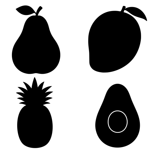 Silhouette Fruit Bundle - Digital File - XCS Friendly Digital My Custom Designs PDF