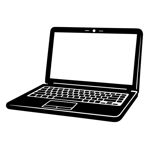 Silhouette of a Sleek Laptop - Vector Graphics - Digital File Digital My Custom Designs PDF
