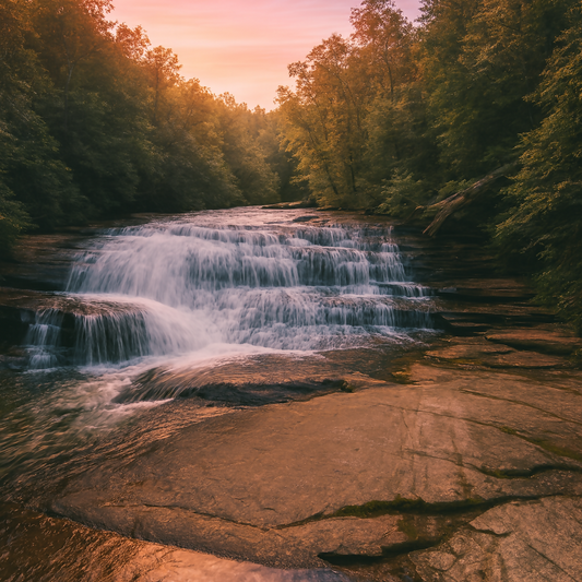 Silver Steps Falls - Mountain Bridge Wilderness Area - South Carolina United States - Rendered - Digital File Digital My Custom Designs PDF