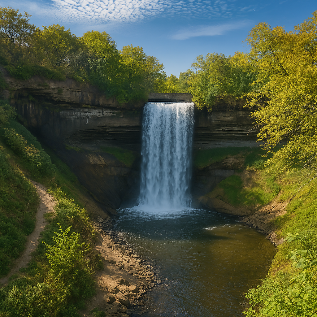 Minnehaha Falls - Minnehaha Park - Minnesota United States - Rendered - Digital File Digital My Custom Designs PDF