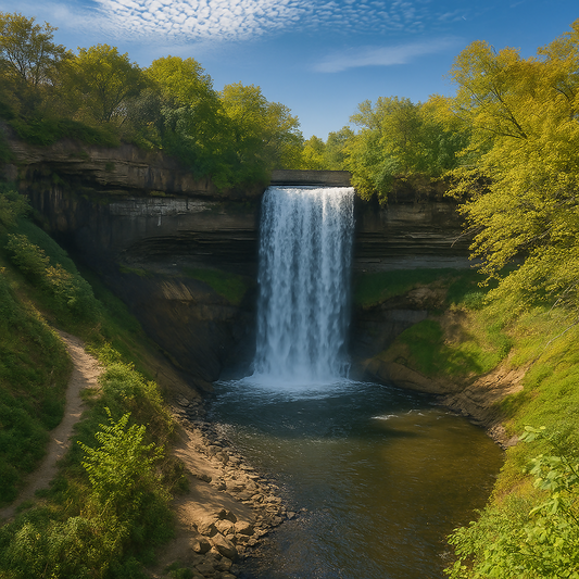 Minnehaha Falls - Minnehaha Park - Minnesota United States - Rendered - Digital File Digital My Custom Designs PDF