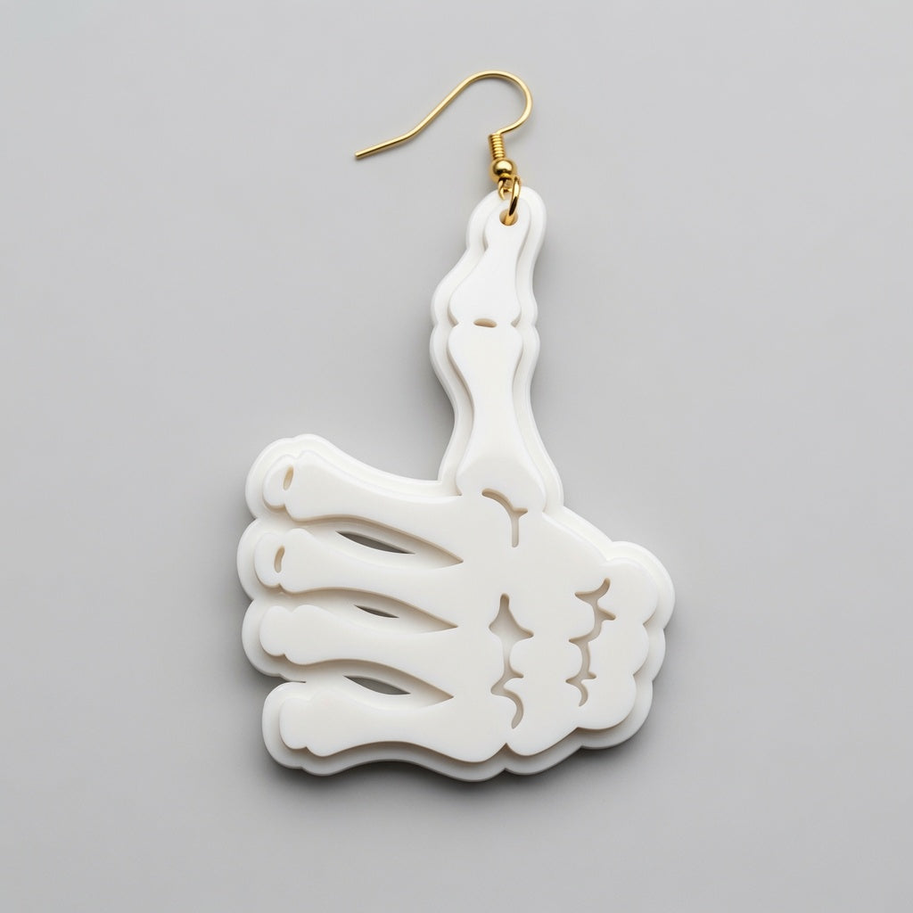 Skeleton Thumbs Up Design Layered - Keychain / Earrings - Digital File - SVG - Digital