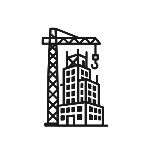Skyscraper Under Construction - Vector Graphics - Digital File Digital My Custom Designs PDF