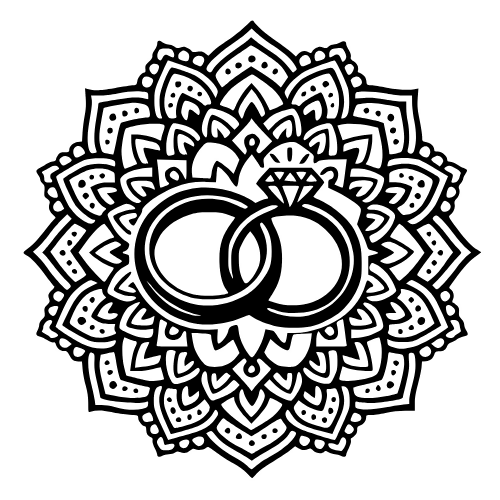 Wedding Rings Mandala - Digital File - XCS Friendly Digital My Custom Designs PDF