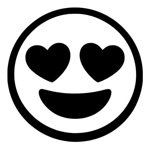 Smiling Face with Heart Eyes Outline - Digital File - XCS Friendly Digital My Custom Designs PDF