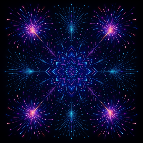 Holiday and Seasonal - Futuristic Fireworks Mandala - Pattern - Digital File Digital My Custom Designs PDF