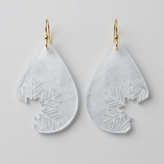 Snowflake Bite Cutout Earrings Design - Digital File - SVG - Digital