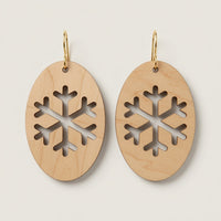 Snowflake Oval Cutout Earrings Design - Digital File - SVG - Digital