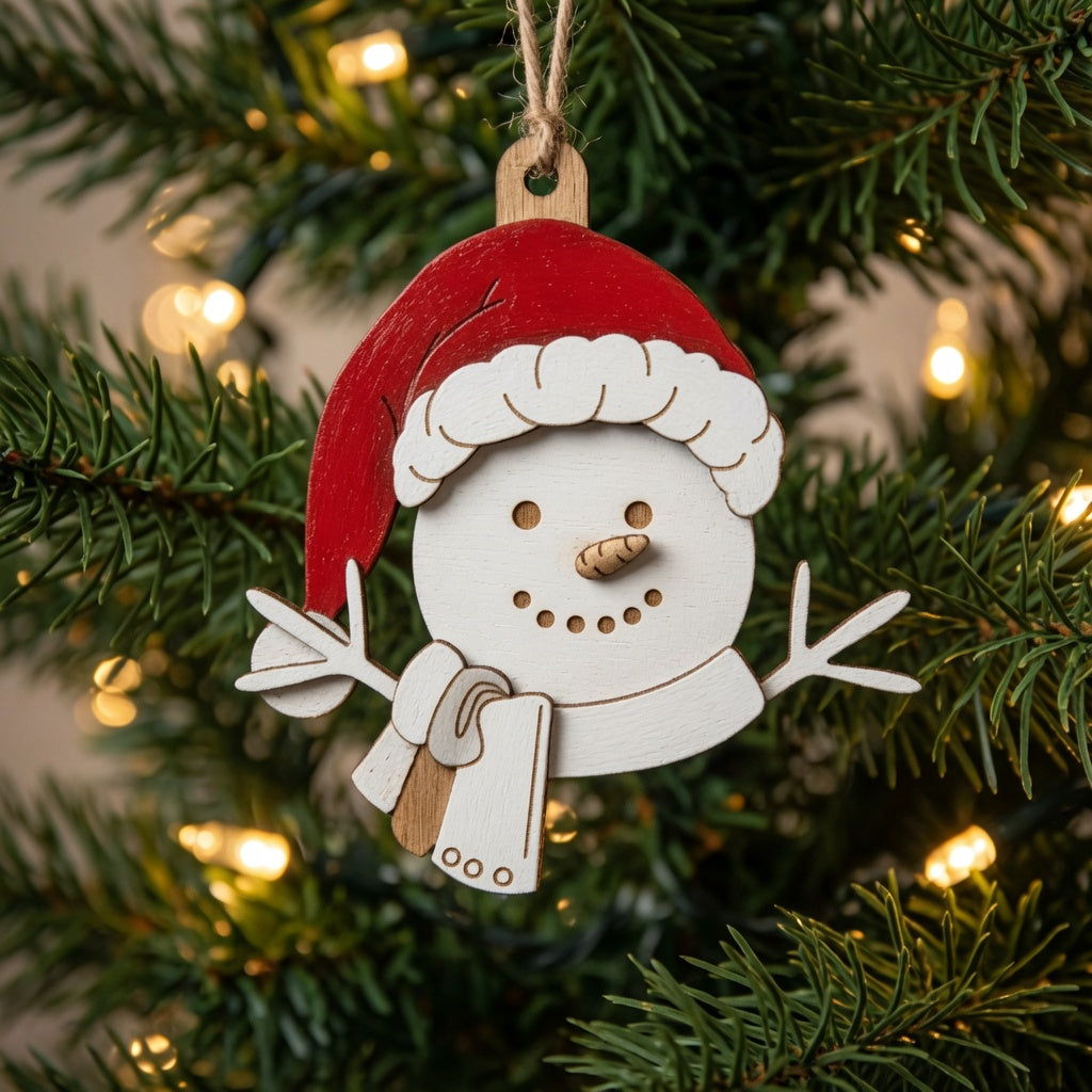 Snowman Layered Ornament - Digital File - SVG - Digital
