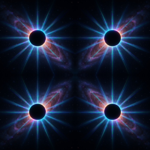 Space and Cosmic - Galactic Eclipse With Holographic Rays - Pattern - Digital file Digital My Custom Designs PDF