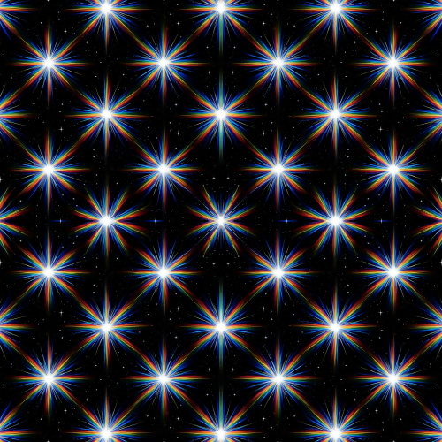Space and Cosmic - Starburst Supernovas With Rainbow Shockwaves - Pattern - Digital file Digital My Custom Designs PDF