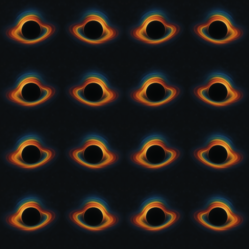Space and Cosmic - Stylized Black Holes With Rainbow Event Horizons - Pattern - Digital file Digital My Custom Designs PDF