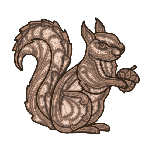 Squirrel - Layered Line Design - Digital File Digital My Custom Designs ZIP File