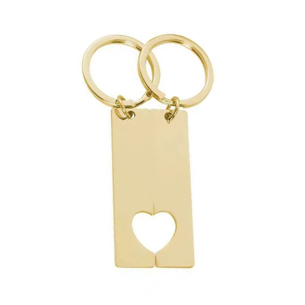 Stainless Steel Multicolor Heart-Cut Out Keychain Set - Seller Supplies My Custom Designs Gold