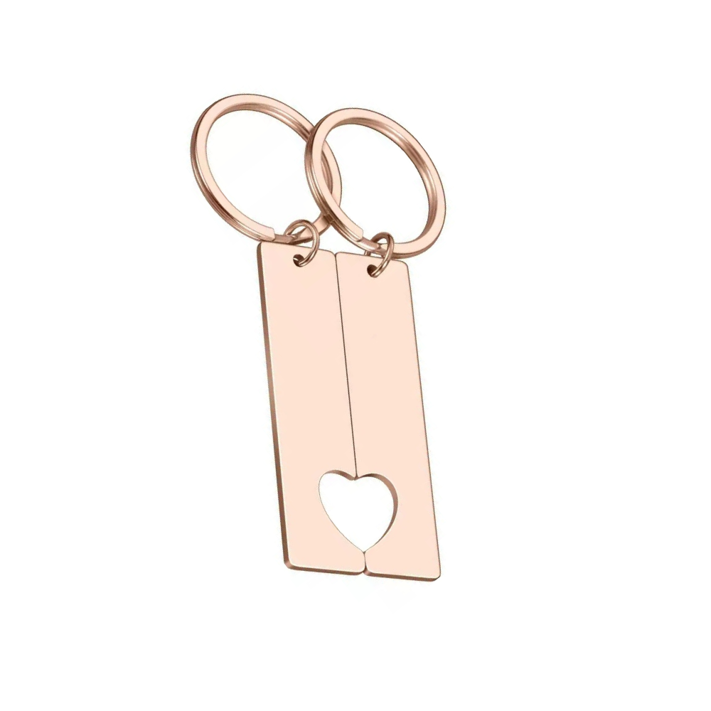 Stainless Steel Multicolor Heart-Cut Out Keychain Set - Seller Supplies My Custom Designs Rose gold