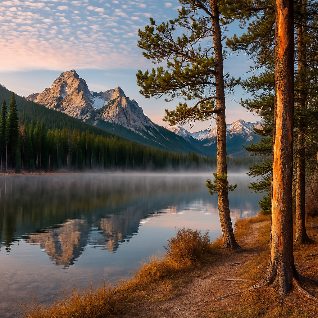 Stanley Lake-Sawtooth National Recreation Area - Idaho United States - Rendered - Digital File Digital My Custom Designs PDF