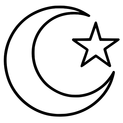 Star and Crescent Outline - Digital File - XCS Friendly Digital My Custom Designs PDF