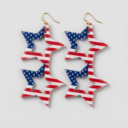 Stars & Stripes - 4th Of July Keychain / Earrings - Digital File - SVG - Digital