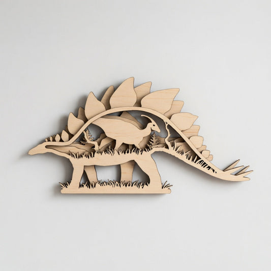Stegosaurus - Layered Nature Design - Digital File Digital My Custom Designs