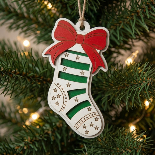Stocking - Layered Ornament - Digital File - SVG - Digital
