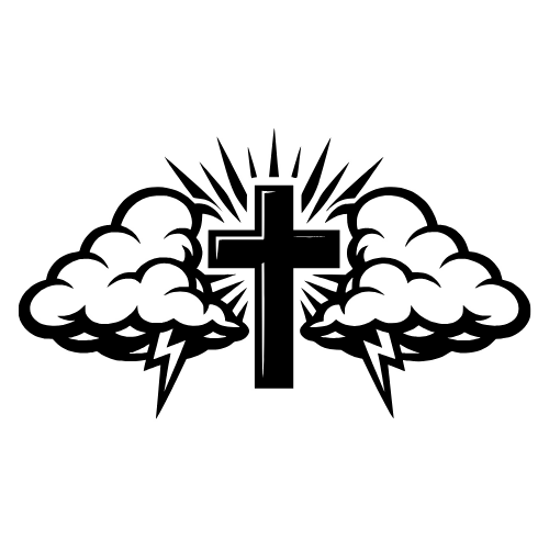 Storm Clouds and Cross Sketch - Vector Graphics - Digital File Digital My Custom Designs PDF