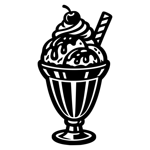 Sundae Illustration - Digital File - XCS Friendly Digital My Custom Designs PDF
