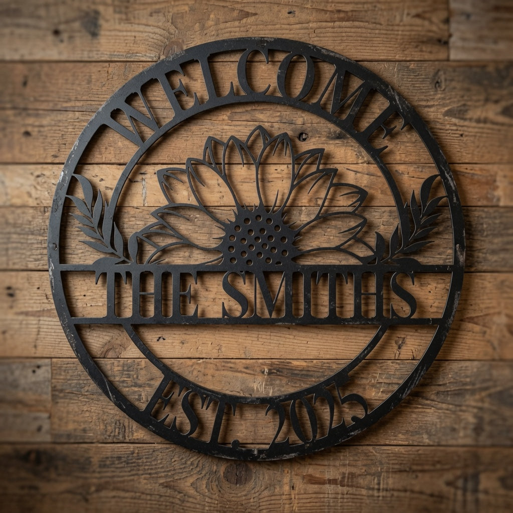 Sunflower Custom Name - Metal Sign - Home Decor - Digital File - ZIP File - Digital
