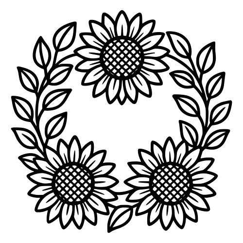 Sunflower Wreath - Digital File - XCS Friendly Digital My Custom Designs PDF
