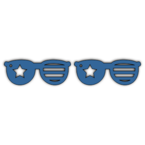 Sunglasses - 4th Of July Keychain/ Earrings - Digital File Digital My Custom Designs SVG