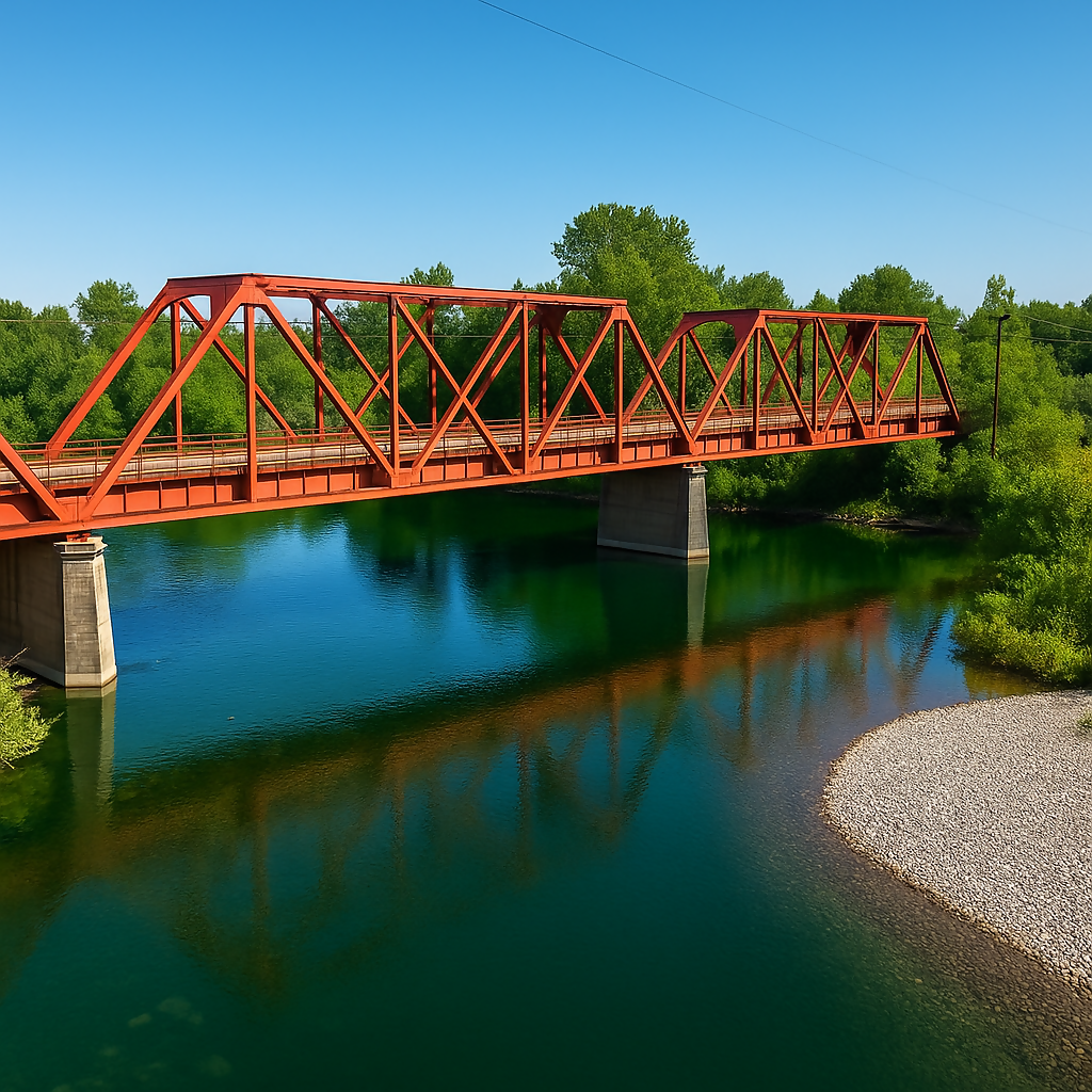 Truss Bridge - Boise River Greenbelt - Idaho United States - Rendered - Digital file Digital My Custom Designs PDF