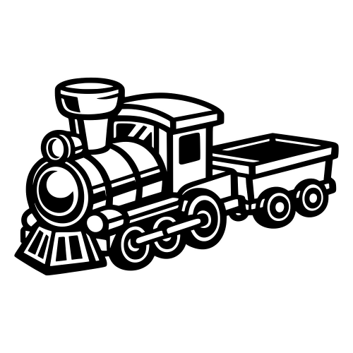 Cartoon Train Toy - Vector Graphics - Digital File