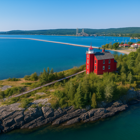 Marquette Harbor Lighthouse - Michigan United States - Rendered - Digital File Digital My Custom Designs PDF
