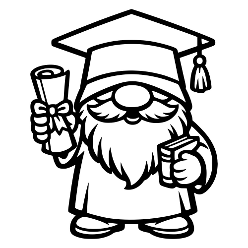 Cartoon Graduation Gnome - Vector Graphics - Digital File Digital My Custom Designs PDF