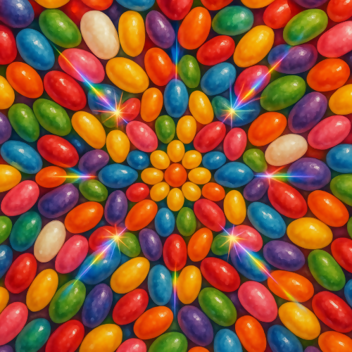 Food and Drinks - Jellybean Kaleidoscope With Prism Sparkles - Pattern - Digital File Digital My Custom Designs PDF