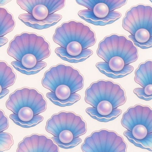 Water and Ocean - Luminous Pearl Oysters With Soft Gradient Glow - Pattern - Digital File Digital My Custom Designs PDF