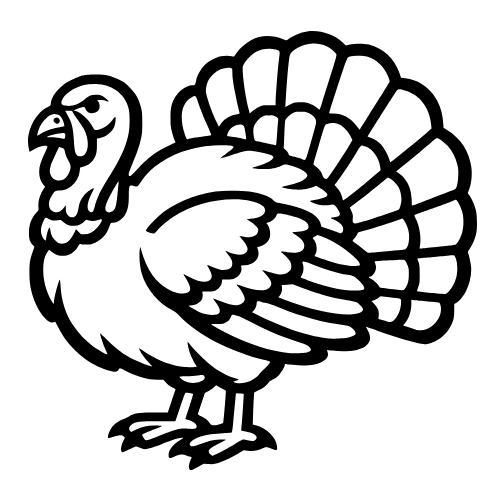 Turkey Outline Sketch - Vector Graphics - Digital File Digital My Custom Designs PDF