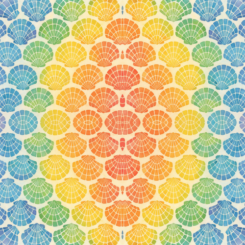 Water and Ocean - Watercolor Gradient Seashell Mosaics - Pattern - Digital File Digital My Custom Designs PDF