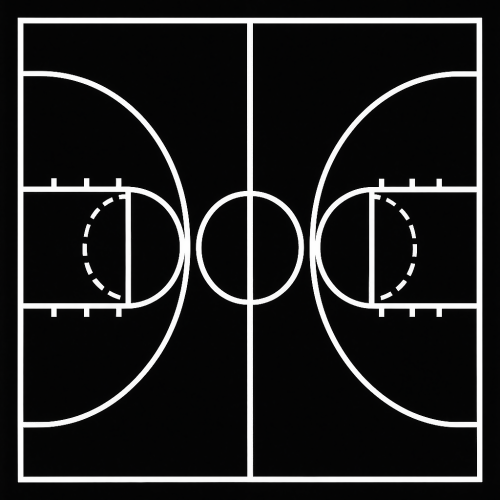 Sports and Active Lifestyle - High Contrast Basketball Court Grids - Pattern - Digital File