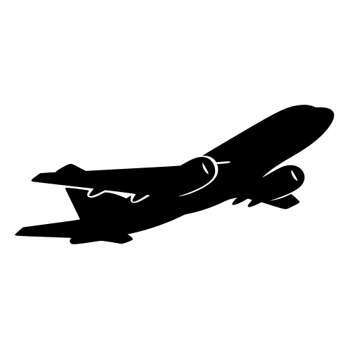 Airplane Silhouette in Flight - Vector Graphics - Digital File Digital My Custom Designs PDF