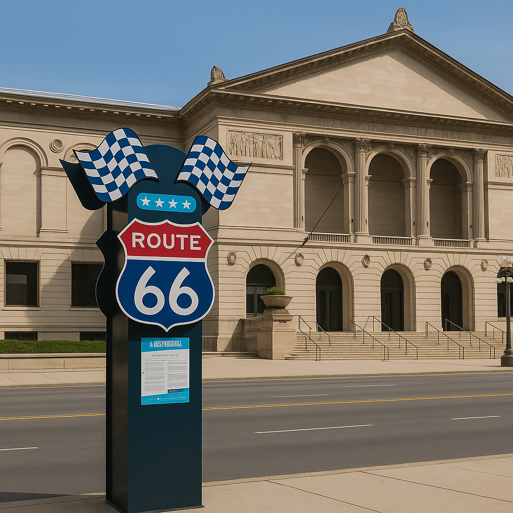 Historic Route 66 - Art Institute of Chicago - Illinois United States - Rendered - Digital File Digital My Custom Designs PDF