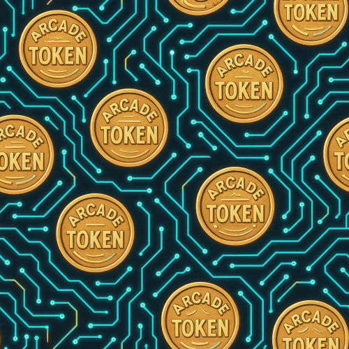Technology and Digital - Retro Arcade Coins With Glowing Circuitry - Pattern - Digital File Digital My Custom Designs PDF