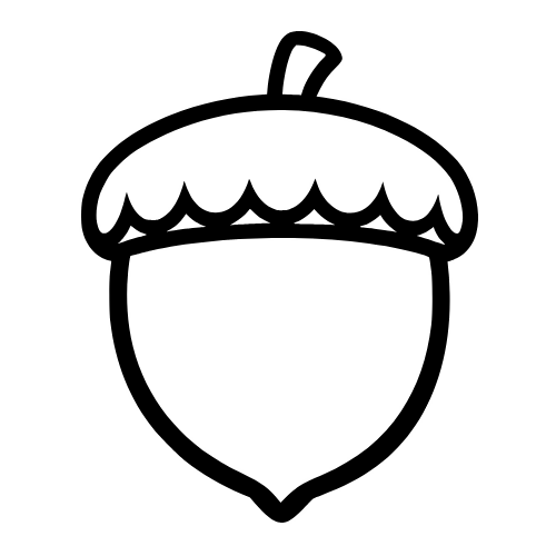 Acorn Outline - Vector Graphics - Digital File Digital My Custom Designs PDF