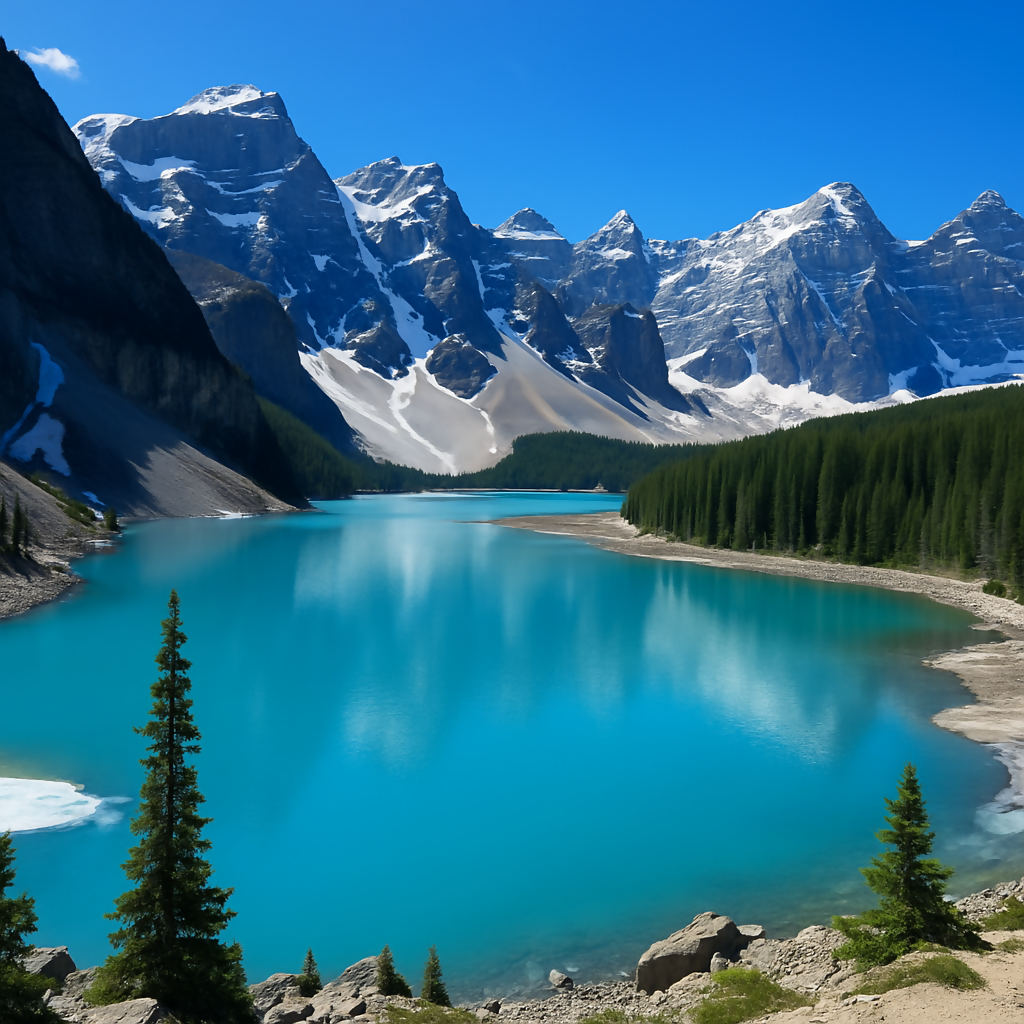 Moraine Lake - Banff National Park - Alberta Canada - Rendered - Digital File Digital My Custom Designs PDF