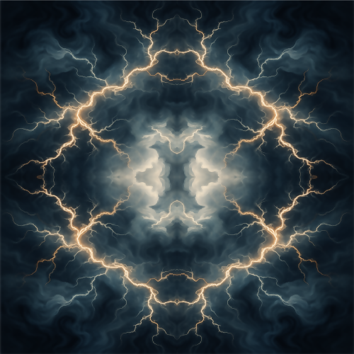 Nature and Landscape - Abstract Storm Clouds With Liquid Lightning Fractals - Pattern - Digital File Digital My Custom Designs PDF