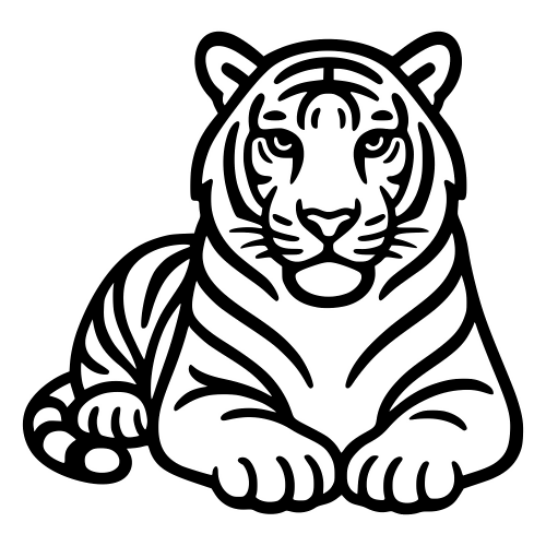 Tiger Lying Down - Digital File - XCS Friendly Digital My Custom Designs PDF