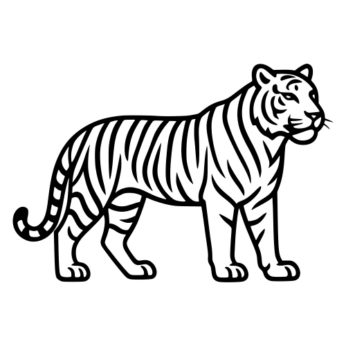 Tiger Outline - Digital File - XCS Friendly Digital My Custom Designs PDF
